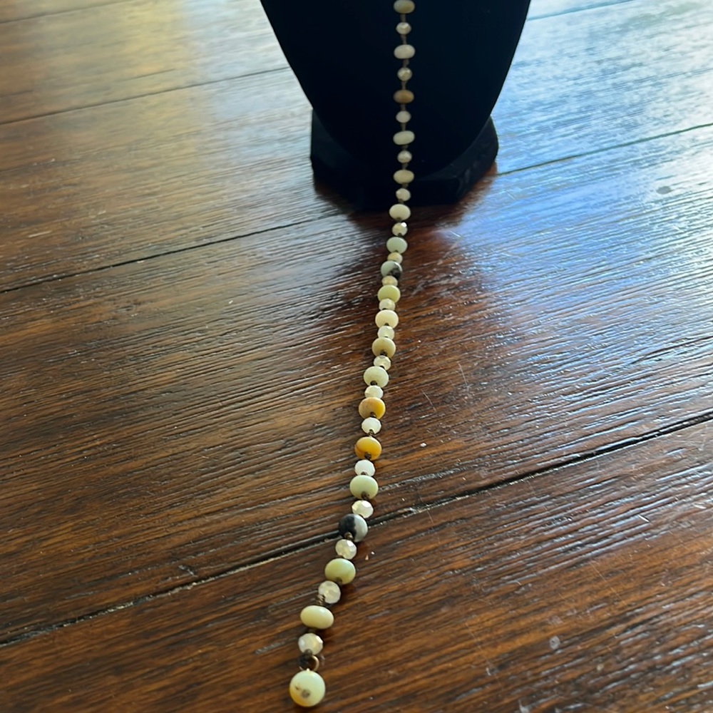 Suede and Stone Lariat Necklace - Picture 3 of 5